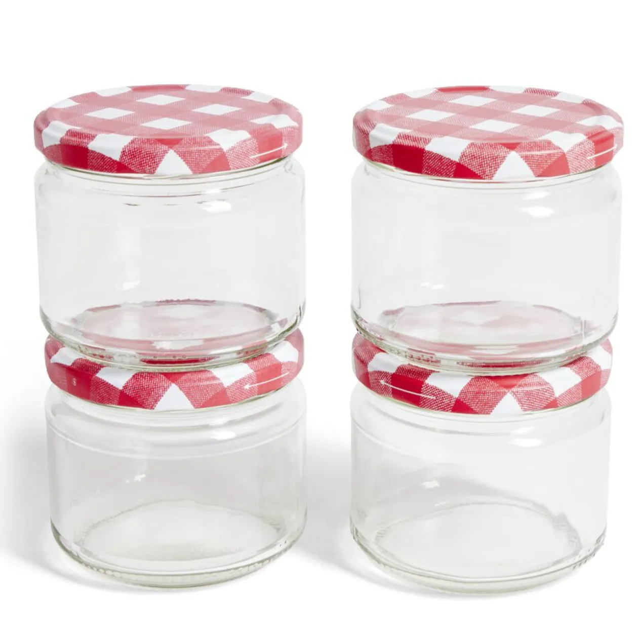 Lot de 4 pots à confiture acier et verre Ø7,5xH8,7cm