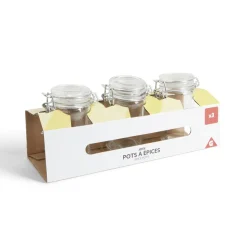 Lot de 3 pots à épices en verre
