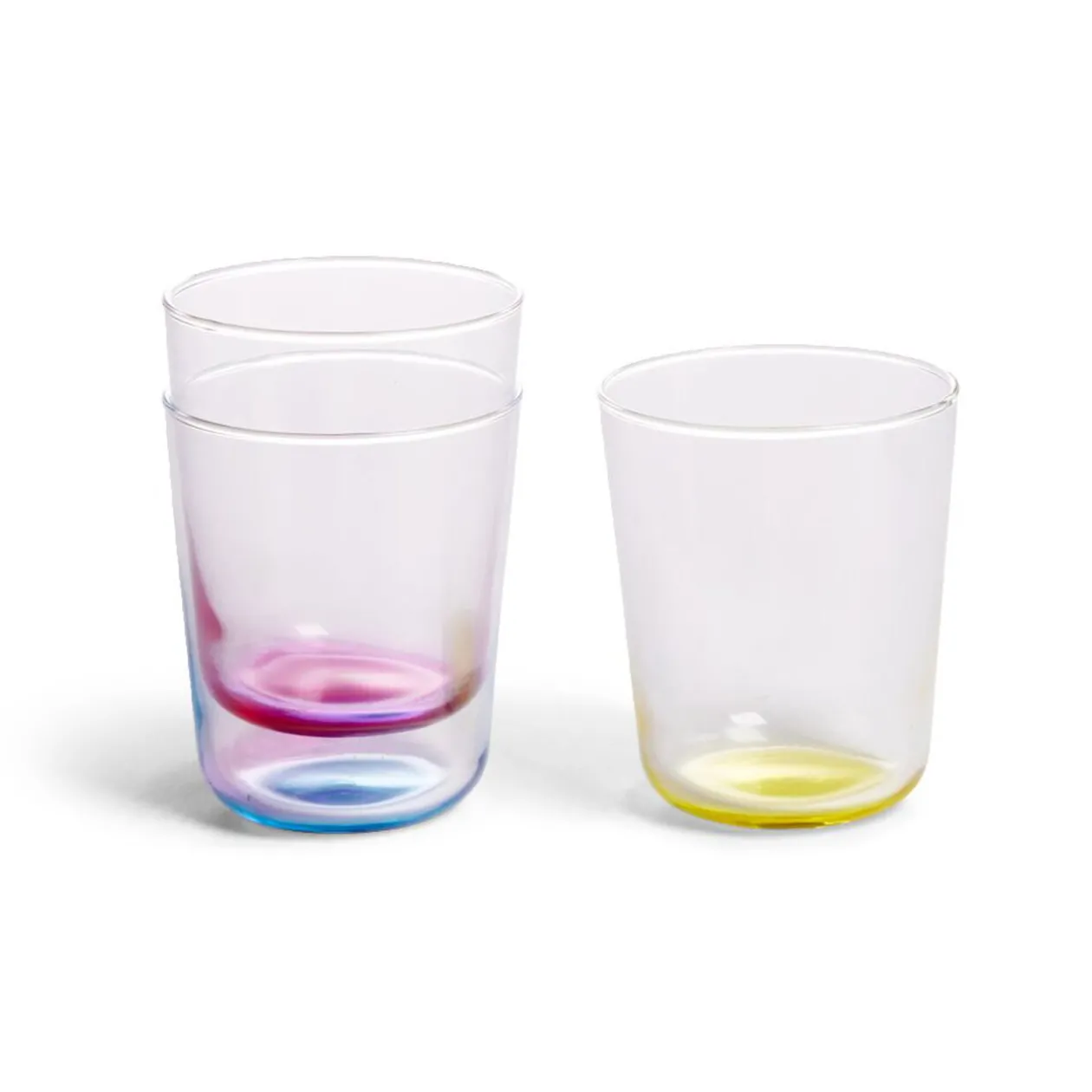 Lot de 6 verres 31cl transparents avec fond coloré