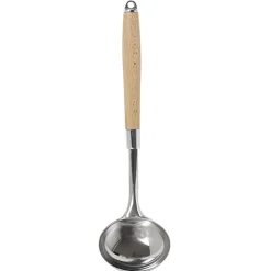 Louche en inox avec manche en bois