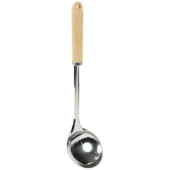 Louche en inox avec manche en bois