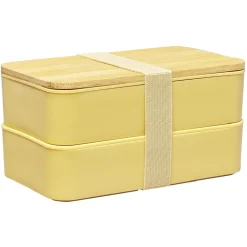 Lunch box couvercle bambou x2