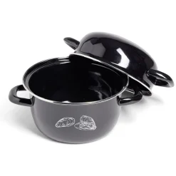 Marmite à moules avec couvercle Ø20,5cm acier noir