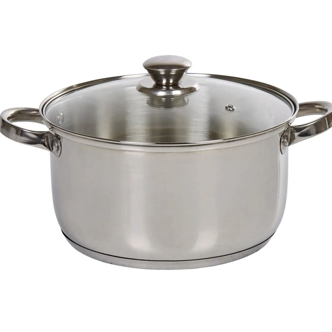 Marmite inox avec couvercle en verre