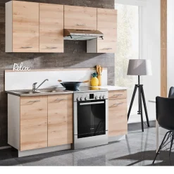 Meuble de cuisine bois naturel x 5