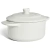 Mini cocotte individuelle en céramique avec couvercle - gris ou blanc