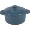 Mini cocotte ronde bleu canard