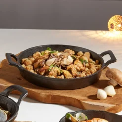 Mini plat à four rond en fonte avec poignées