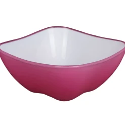 Mini saladier rose fuchsia blanc
