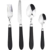 Ménagère 24 pièces inox manche antidérapant soft touch noir