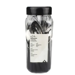 Ménagère 24 pièces inox manche antidérapant soft touch noir