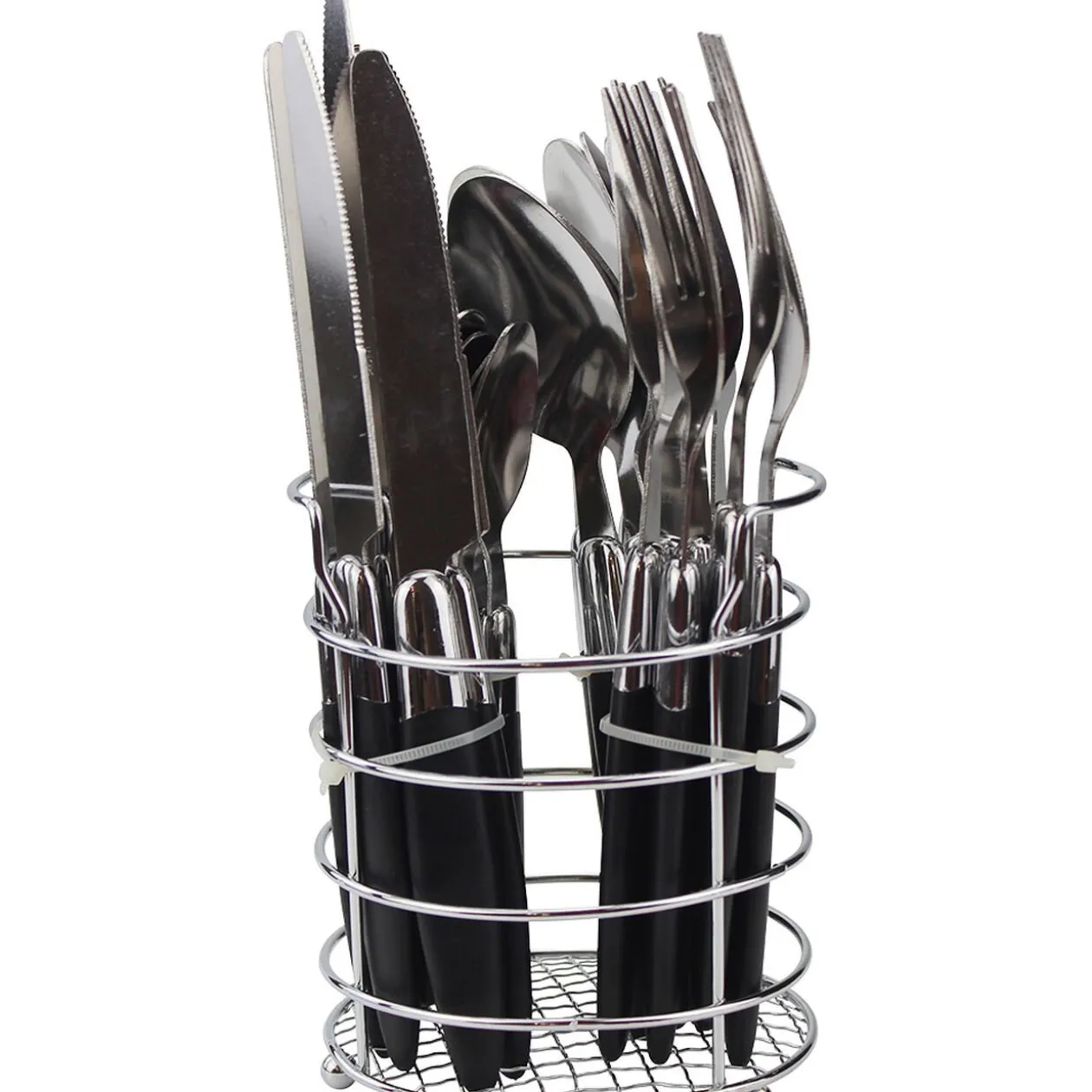 Ménagère 24 pièces noire