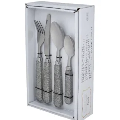 Ménagère 24 pièces pailleté gris argent