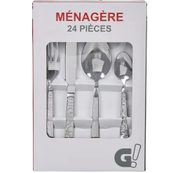 Ménagère 24 pièces strilles en relief