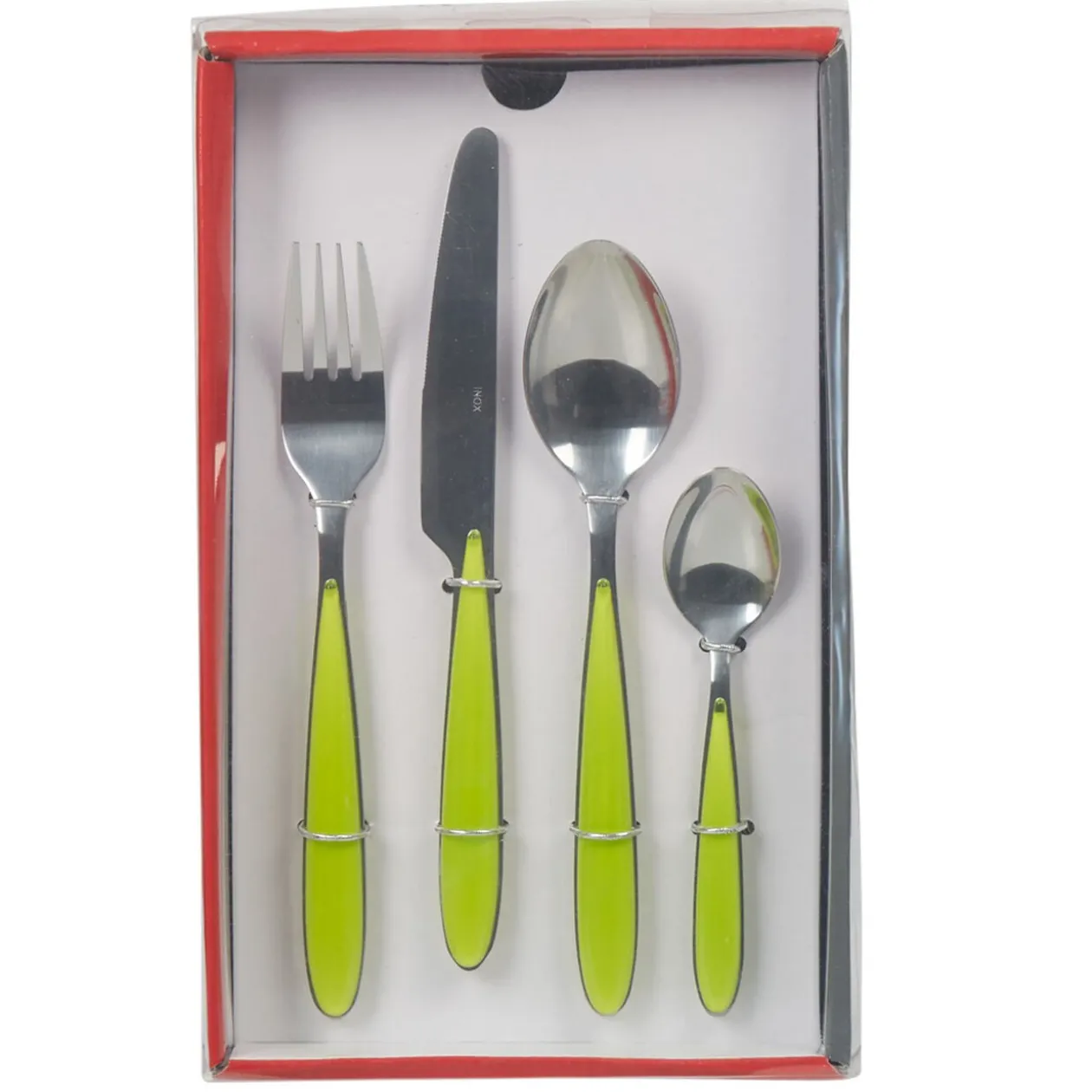 Ménagère 24 pièces vert