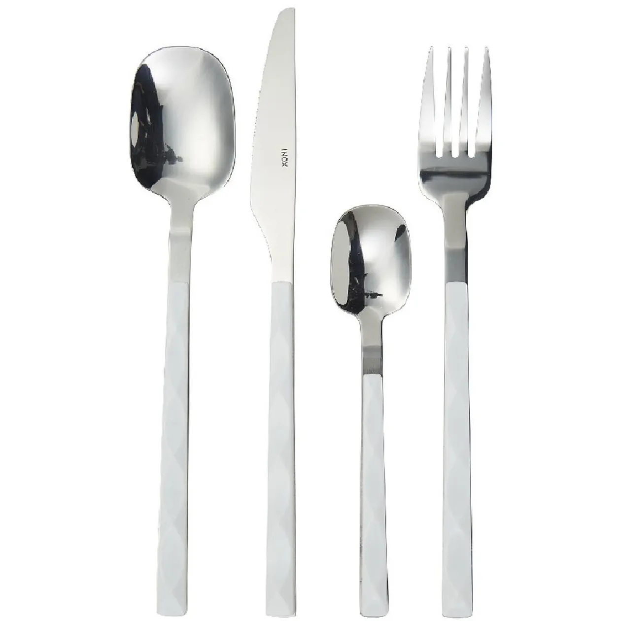 Ménagère de 16 couverts manche blanc