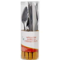 Ménagère inox 16 pièces moutarde