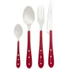 Ménagère Lisa D'Alban inox manche rouge 16 pièces