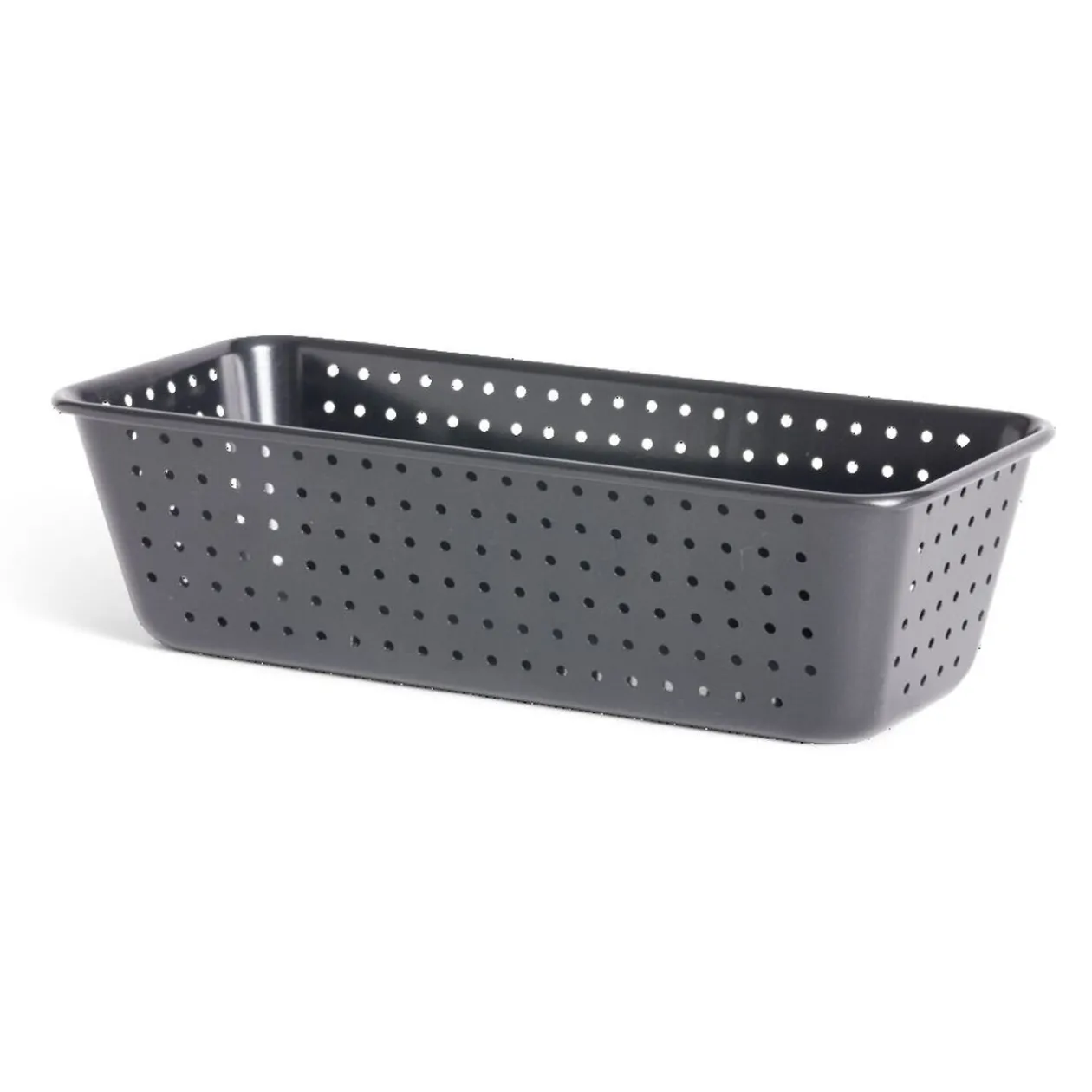 Moule à cake perforé acier noir 25x7xH2,5cm