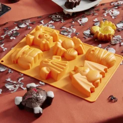 Moule 6 gateaux forme Halloween orange
