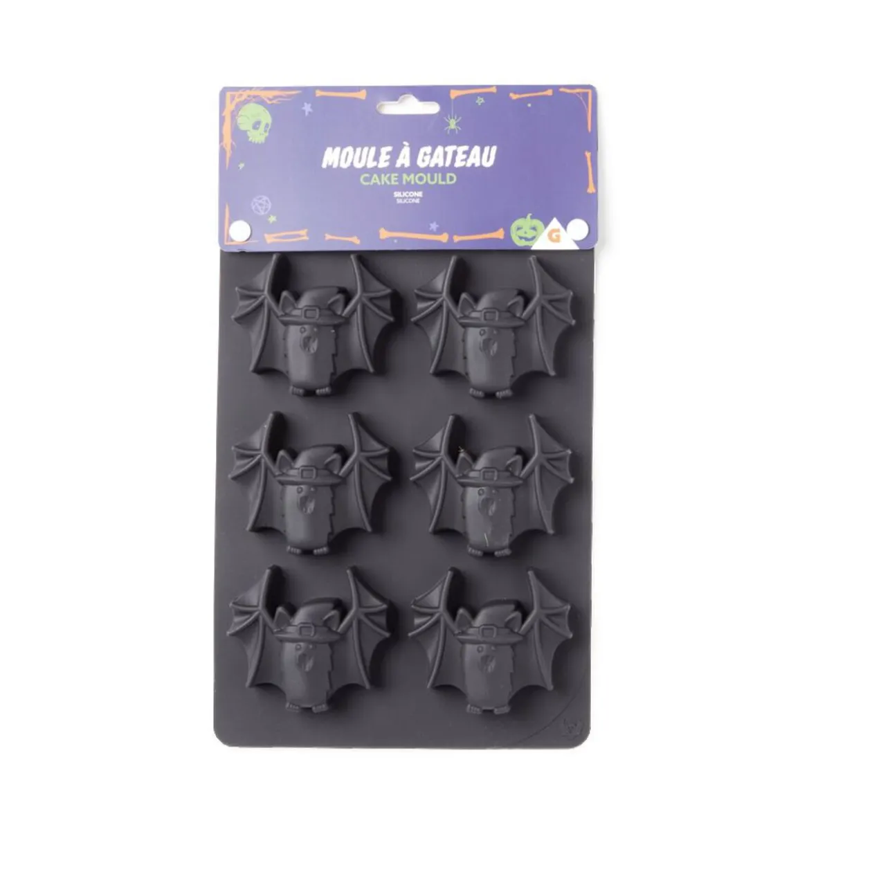 Moule à gâteau Halloween silicone noir 27x18xH3cm