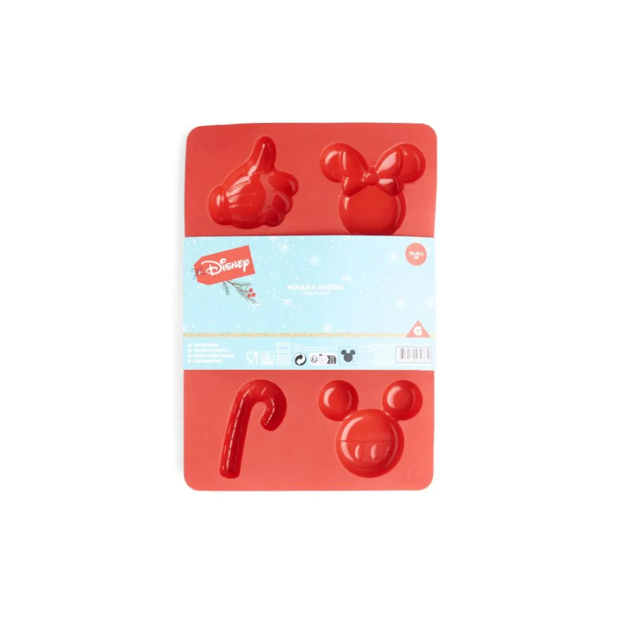 Moule à gâteau Mickey Disney silicone rouge 29x20xH3cm