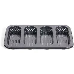 Moule à mini baguette perforé acier noir 33,6x22xH3cm