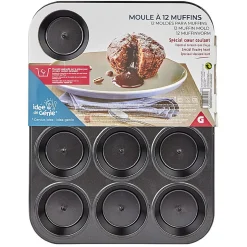 Moule à muffin coeur coulant en métal x12