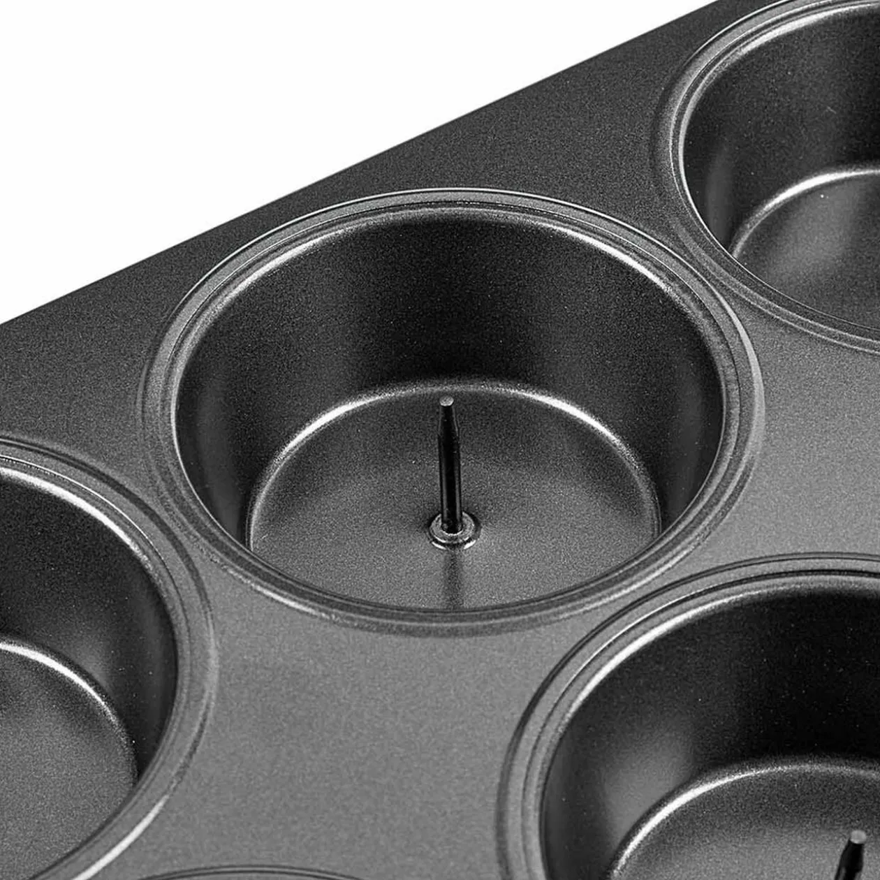 Moule à muffin coeur coulant en métal x12