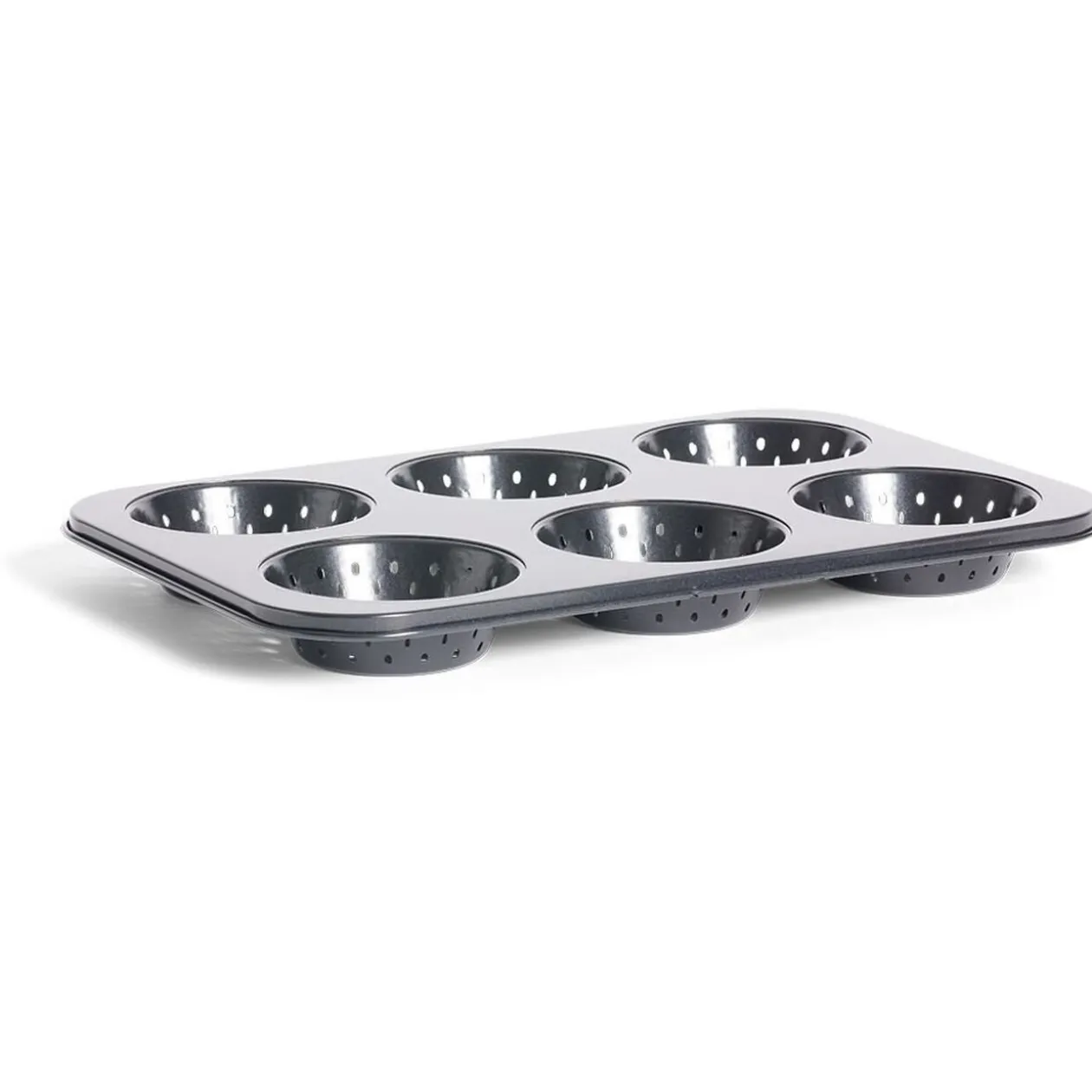 Moule à muffin perforé acier noir 33,6x22xH3cm