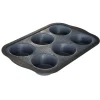 Moule à muffins gris et noir x6