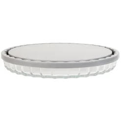 Moule à tarte en verre avec couvercle gris