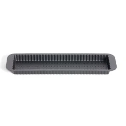 Moule à tarte rétractable acier perforé noir 35x11xH2,5cm