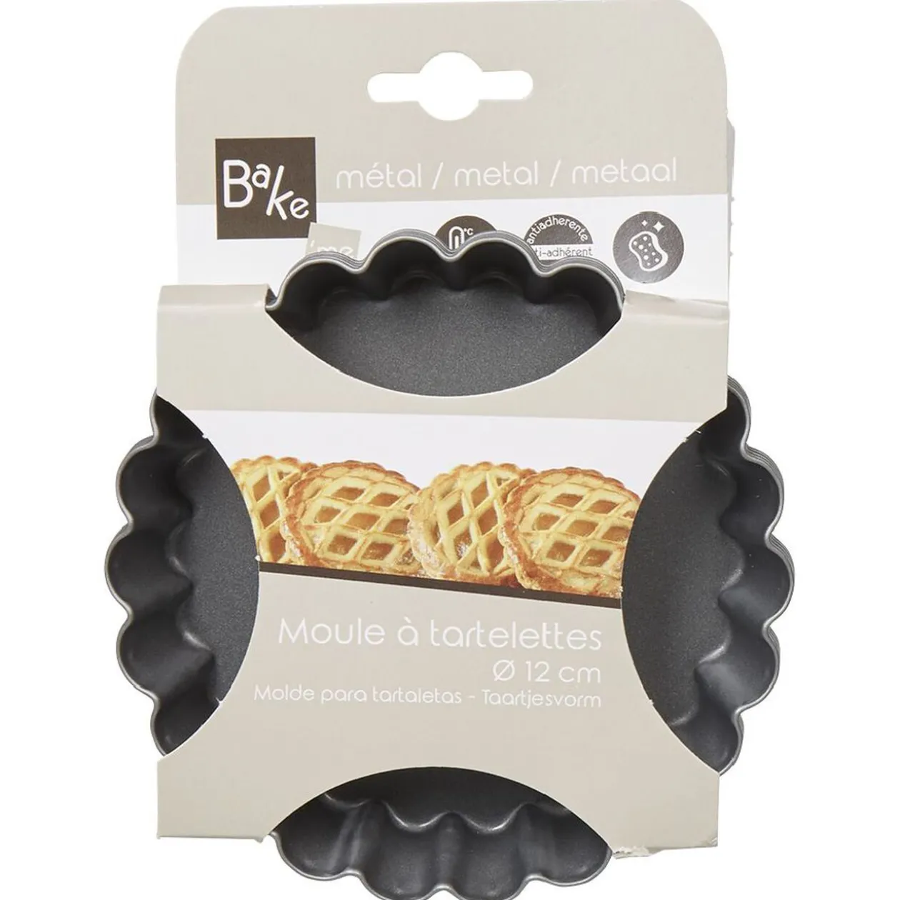 Moule à tartelette revêtement antiadhésif Ø12cm x4