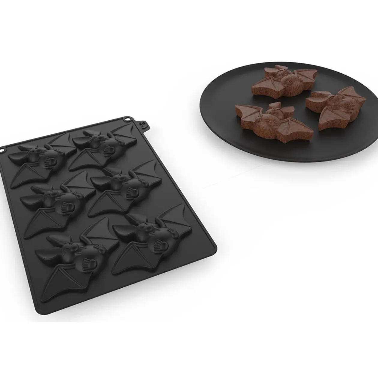 Moule chauve-souris x6 Halloween noir