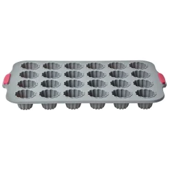 Moule silicone gris 24 cannelés structure métal