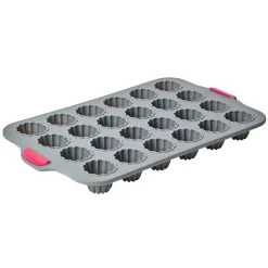Moule silicone gris 24 cannelés structure métal