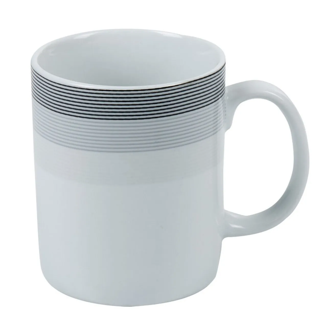 Mug blanc et gris Sérénité Rayures