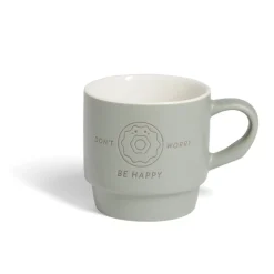 Mug empilables en céramique motifs et couleurs assorties 300ml - 4 pièces