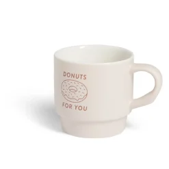 Mug empilables en céramique motifs et couleurs assorties 300ml - 4 pièces