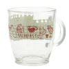 Mug en verre 38 cl transparent motif bloc note petit déjeuner