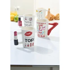 Mug fantaisie en céramique pour femme