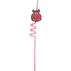 Paille tortillon fantaisie décor animaux x4