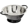 Passoire ronde en inox noir et gris