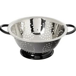 Passoire ronde en inox noir et gris