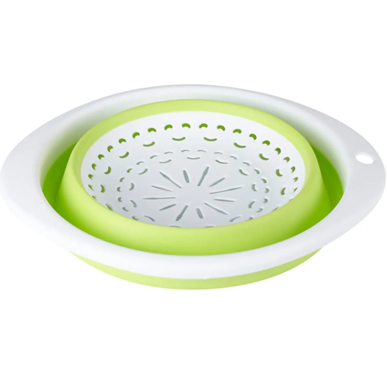 Passoire rétractable verte et blanche