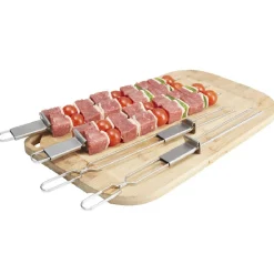 Pic à brochettes double avec bouton poussoir x4