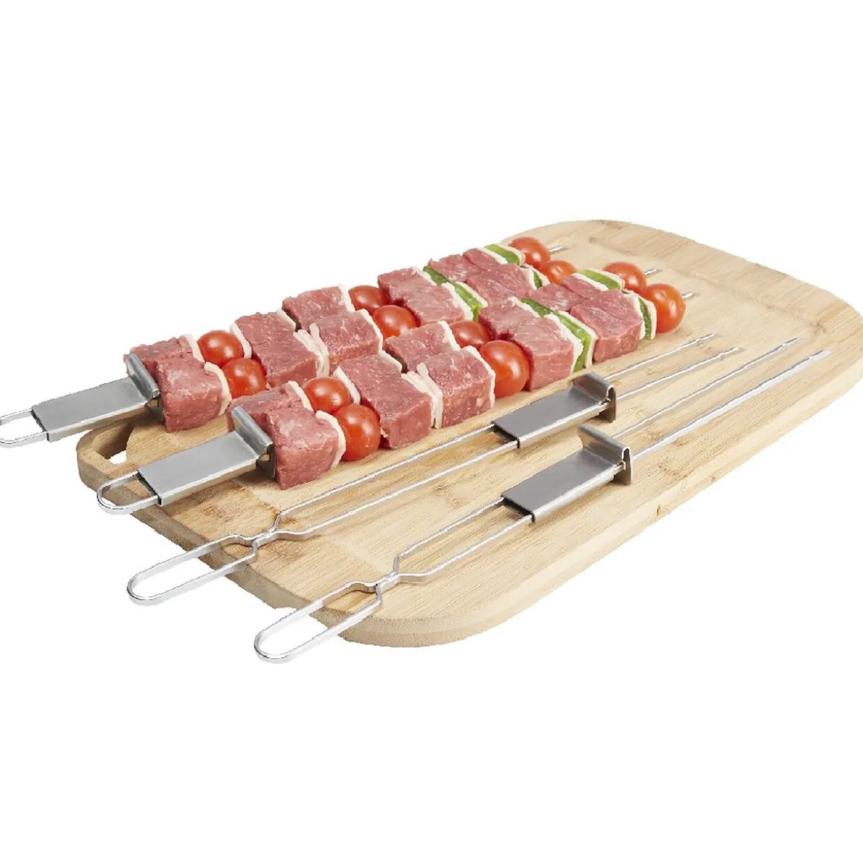 Pic à brochettes double avec bouton poussoir x4