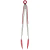 Pince à viande en inox plastique rouge gris