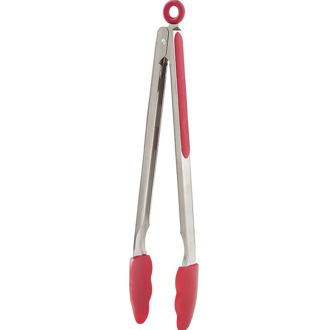 Pince à viande inox et silicone rouge